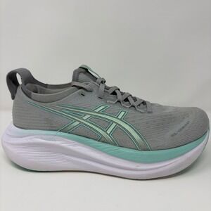ASICS GEL-Nimbus 27 Size 9.5 Women's Grey Running Shoes Mint Green 1012B753